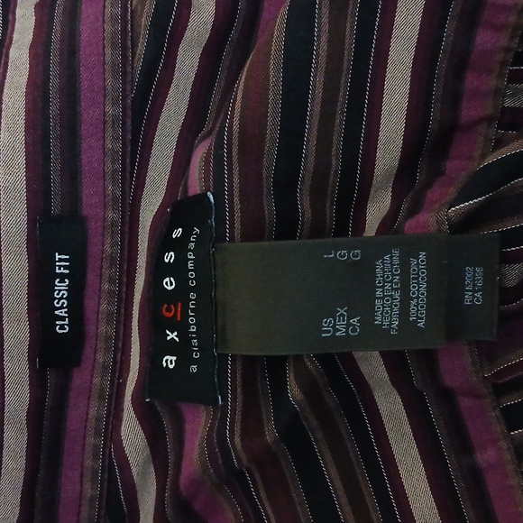 Axcess Purple Pinstripe Long Sleeve Dress Shirt - Picture 7 of 8
